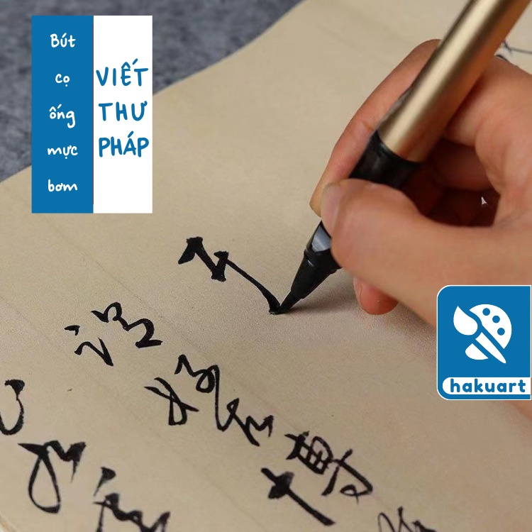 Bút Cọ Luyện Viết Chữ Hán, Thư Pháp Dùng Ống Mực Thay - Họa Cụ Hakuart