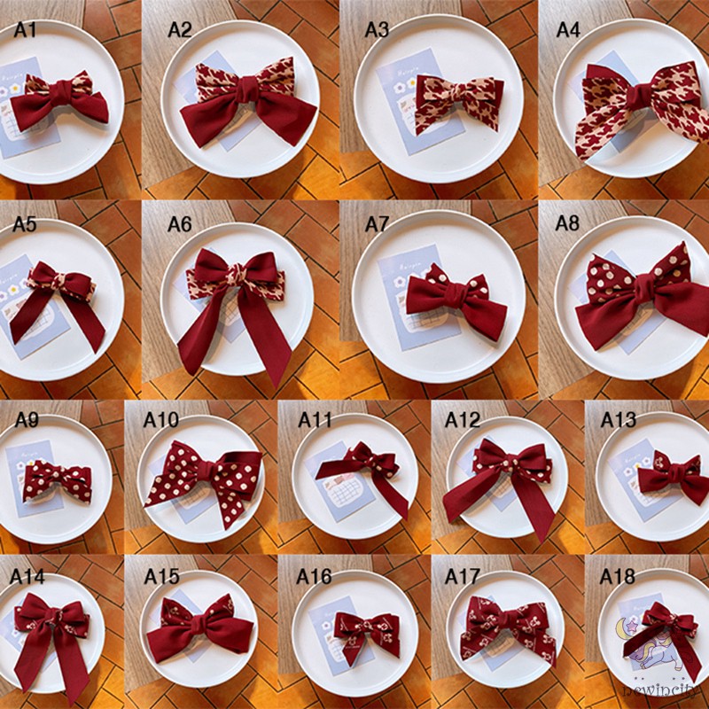 Kẹp tóc đính nơ vải satin thời trang thanh lịch cho bé gái