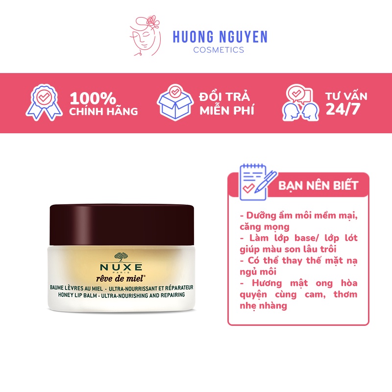 Son Dưỡng Môi Nuxe Reve De Miel Baume Levres Dạng Hũ 15g