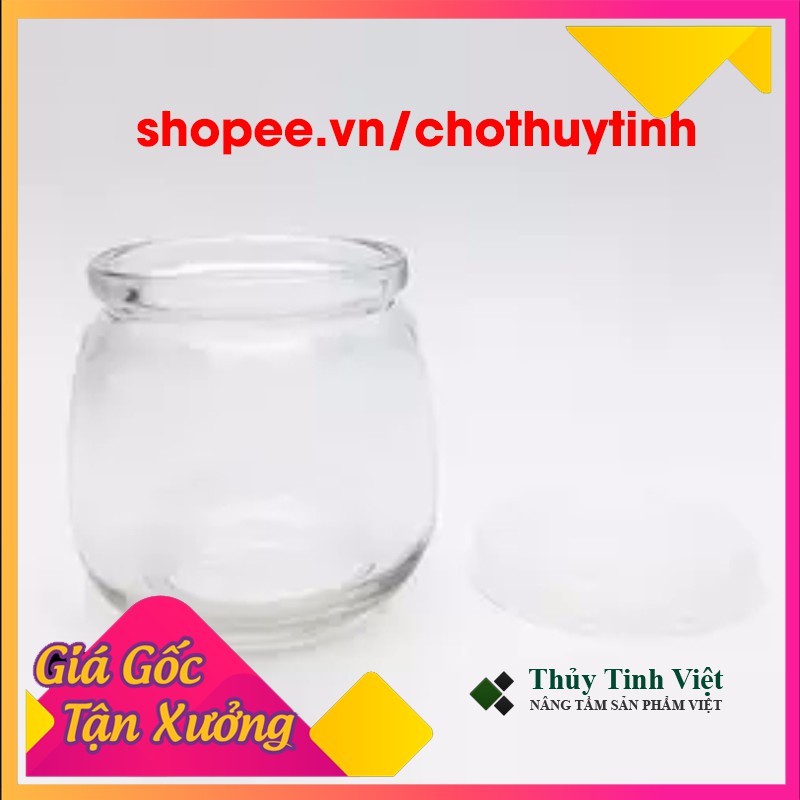 [GIÁ TỐT NHẤT ] COMBO 12 Hũ Thủy Tinh Làm Sữa Chua, Yaua 200ml CÓ NẮP NHỰA - DÁNG BÉO