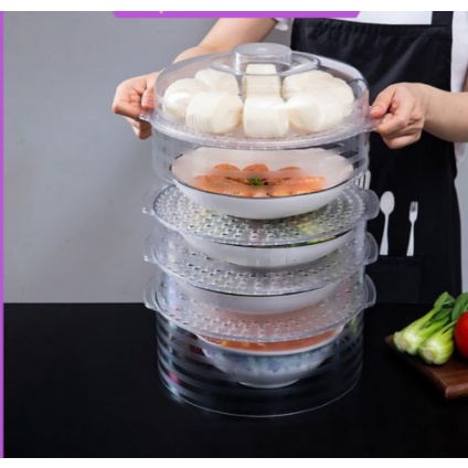 lồng bàn nhiều tầng , lồng bàn giữ nhiệt nhựa Việt Nhật lồng bàn đậy thức ăn 5 tầng (tính cả tầng trệt)
