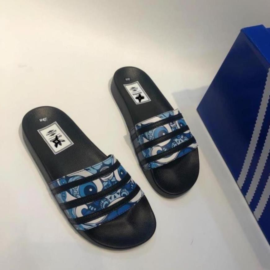 Dép quai ngang, dép lê adidas thời trang arizona đi trong nhà đi chơi làm dép đôi nam nữ đế cao su đúc họa tiết kỳ lân