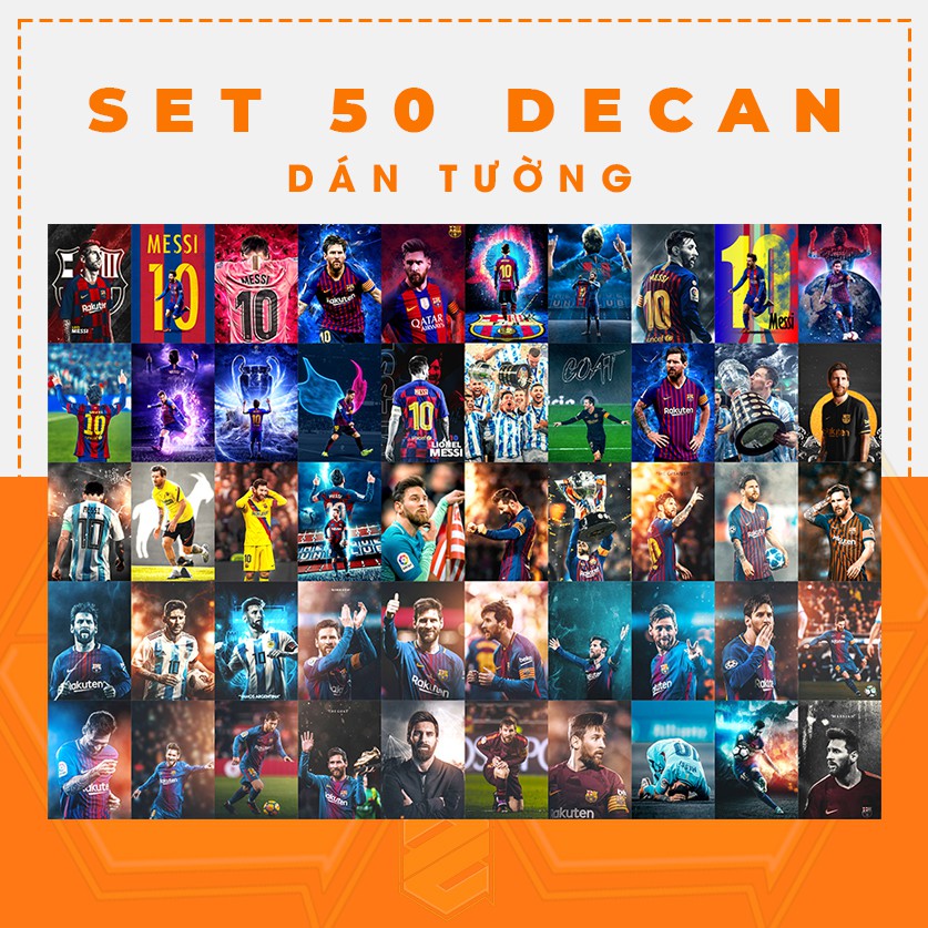 Set Decal Dán Tường Messi | Bộ Tranh Decor Dán Phòng Hình Messi Trang Trí Phòng Ngủ , Tiệm Cà Phê...