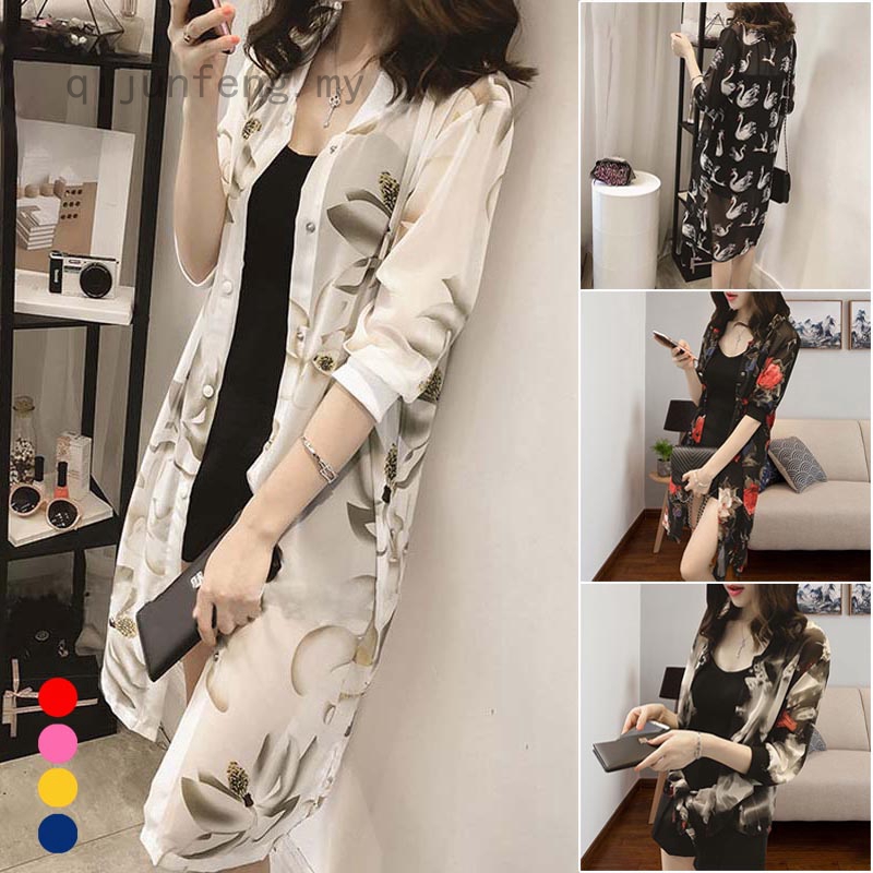 Áo Khoác Kimono Chất Chiffon Thời Trang Mùa Hè Cho Nữ