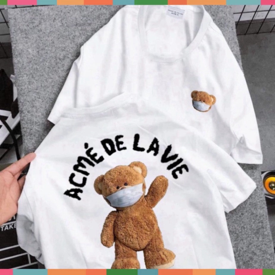 Áo thun ADLV GẤU TEDDY, kiểu dáng unisex, cotton dày dặn, cộc tay cổ tròn trend hè 2022 | BigBuy360 - bigbuy360.vn