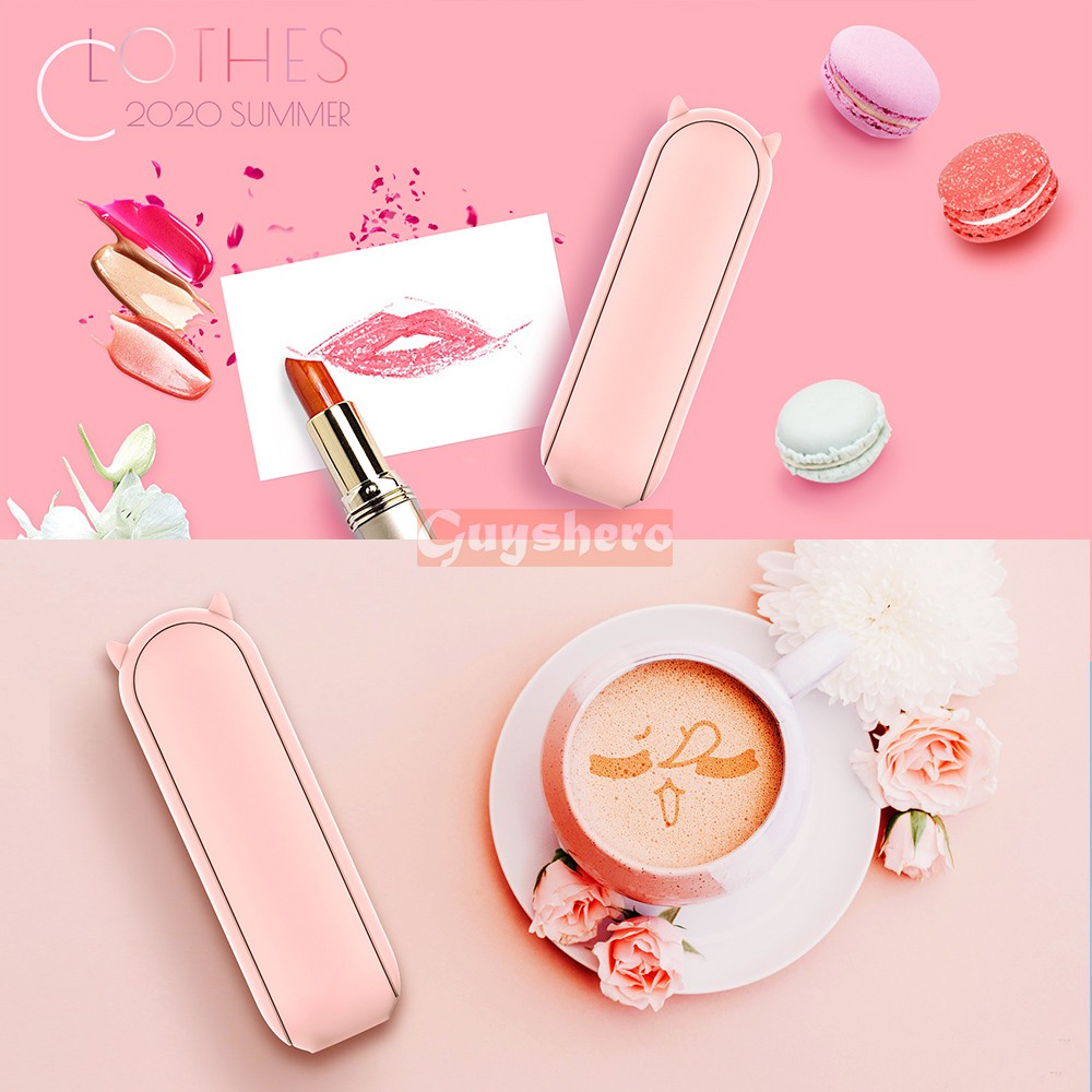 Guyshero Quạt Mini Cầm Tay Tích Hợp Pin Sạc Dự Phòng khẩn cấp
