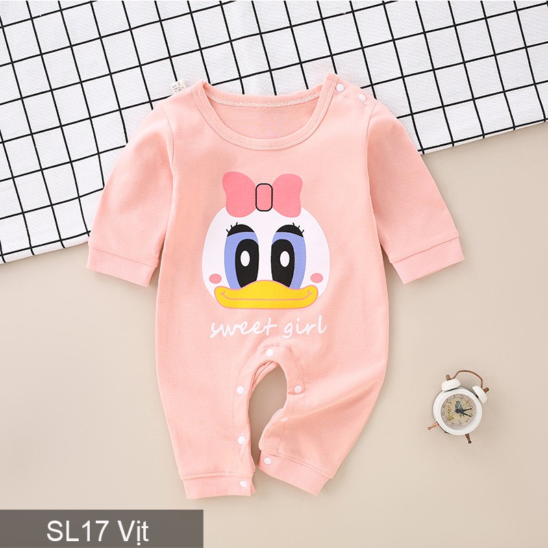 Body cotton dài tay mặc thu đông cho bé trai bé gái Hàng Quảng châu xuất Nhật SL17