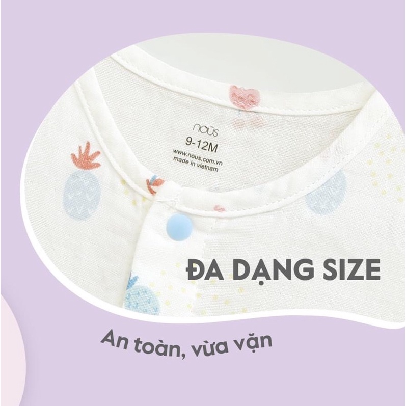 Nous - Túi Ngủ Vải Xô Nous Hình Hoa Quả (Size 0-9m)