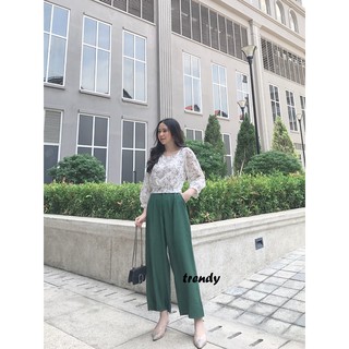 Quần culottes dài vải đũi