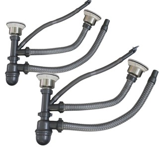 bộ xả bồn chén inox chậu đôi chất lượng