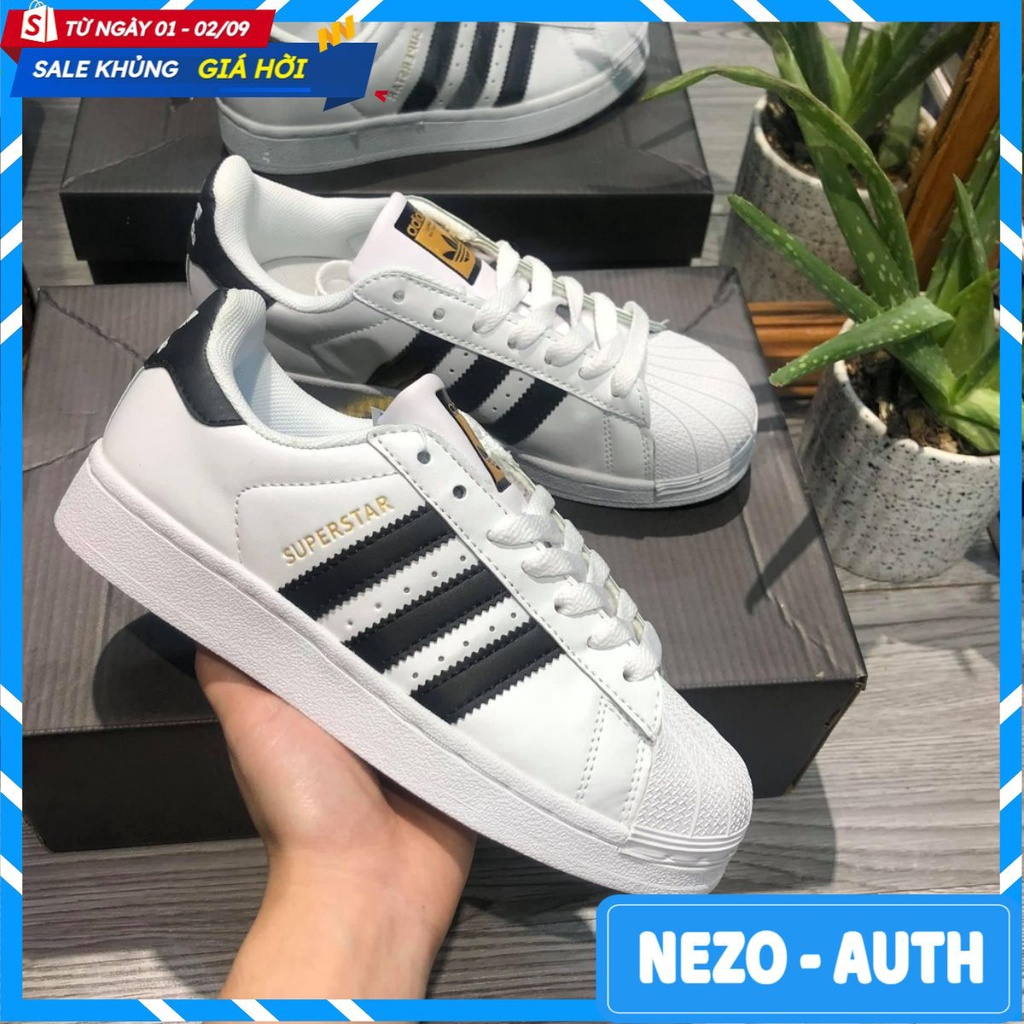 Giày Thể Thao Superstar Mũi Sò Tem Vàng hàng cao cấp full box