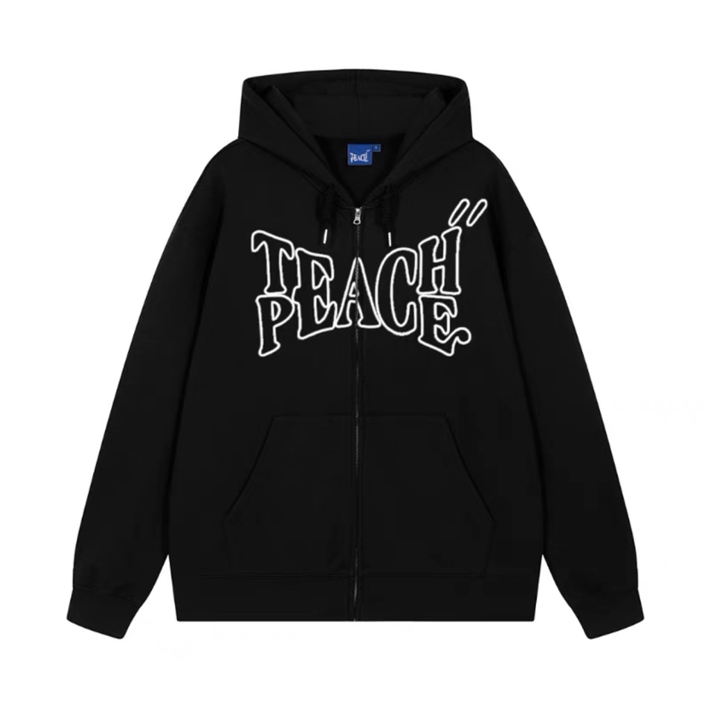 Áo khoác nỉ bông TEACH hoodie zip unisex nam nữ