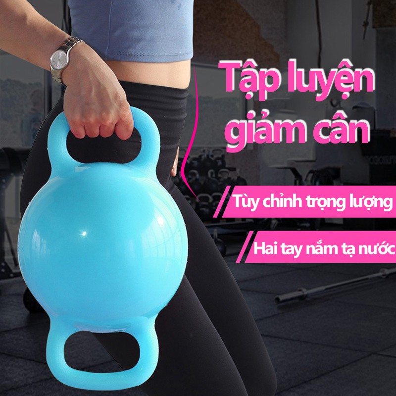 Tạ tay tạ tập gym tạ tập yoga hình tròn tạ nước đổ nước vào tùy chỉnh trọng lượng tạ nam tạ nữ hai màu hồng và xanh lam
