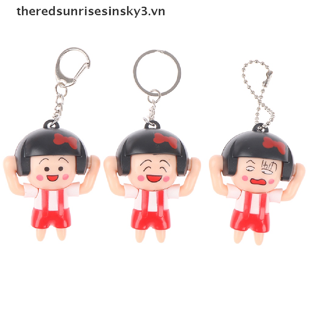 Móc Khóa Gắn Mặt Hình Cô Gái Hoạt Hình Thay Đổi Khuôn Mặt Dễ Thương Charms