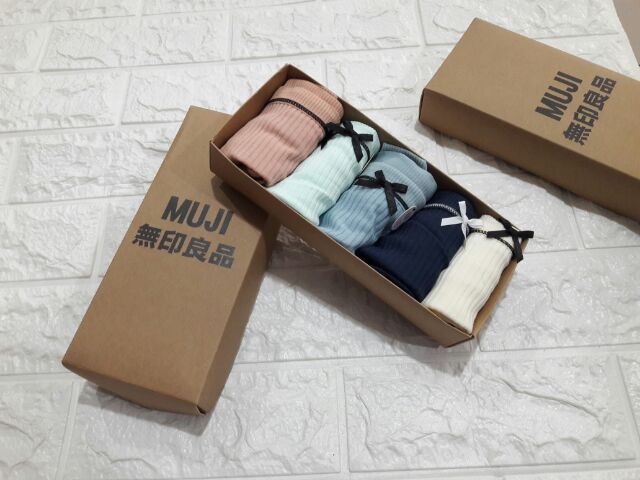 Hộp 5 quần lót muji gân tăm hàng mới [ảnh thật]