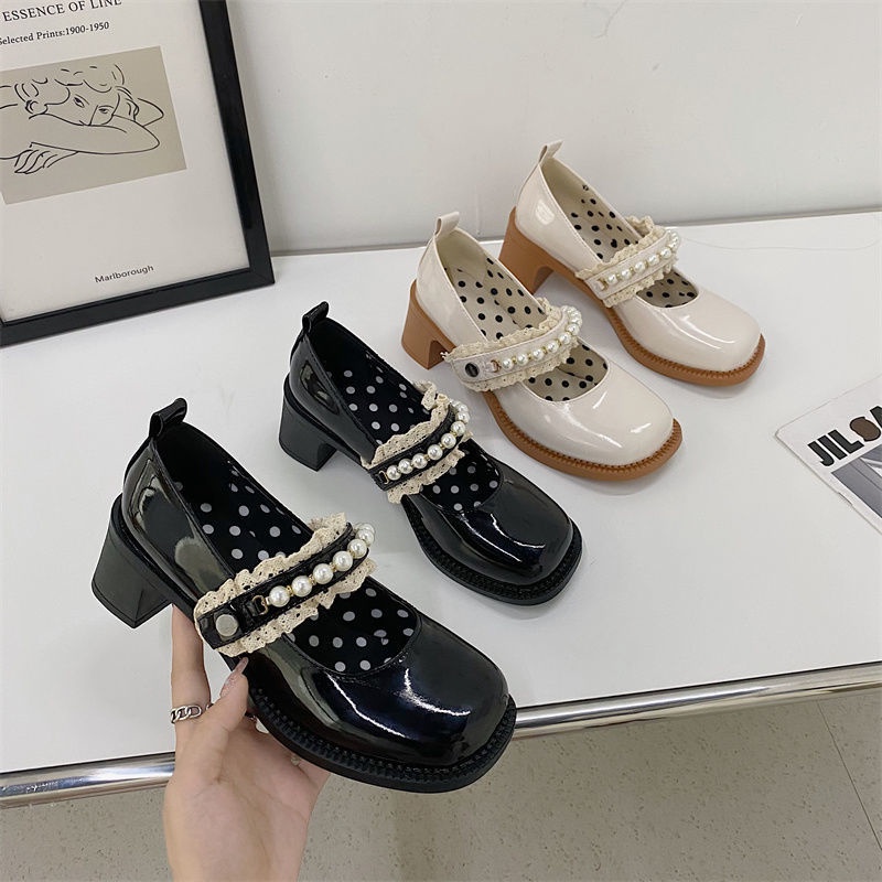 Giày Mary Jane Chất Liệu Da Mỏng Thời Trang Mùa Hè Phong Cách Nhật Bản