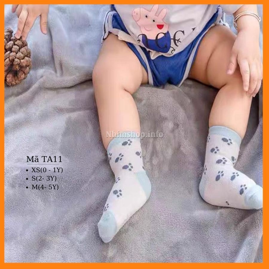 Tất cho bé trai bé gái cao cổ vớ phù hợp cho trẻ em 0 1 2 3 4 5 tuổi 100% cotton mềm mại điều hòa kháng khuẩn TA11