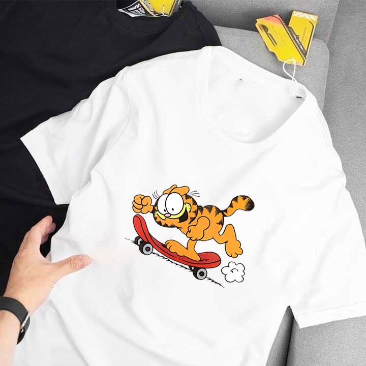 ÁO THUN UNISEX MÈO GARFIELD IN HÌNH CUTE GIÁ RẺ CỰC SHOCK CÓ SIZE TRẺ EM - 115