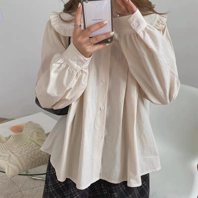 Áo Sơ Mi Nữ Cổ Bèo Cực Xinh Hàng Quảng Châu