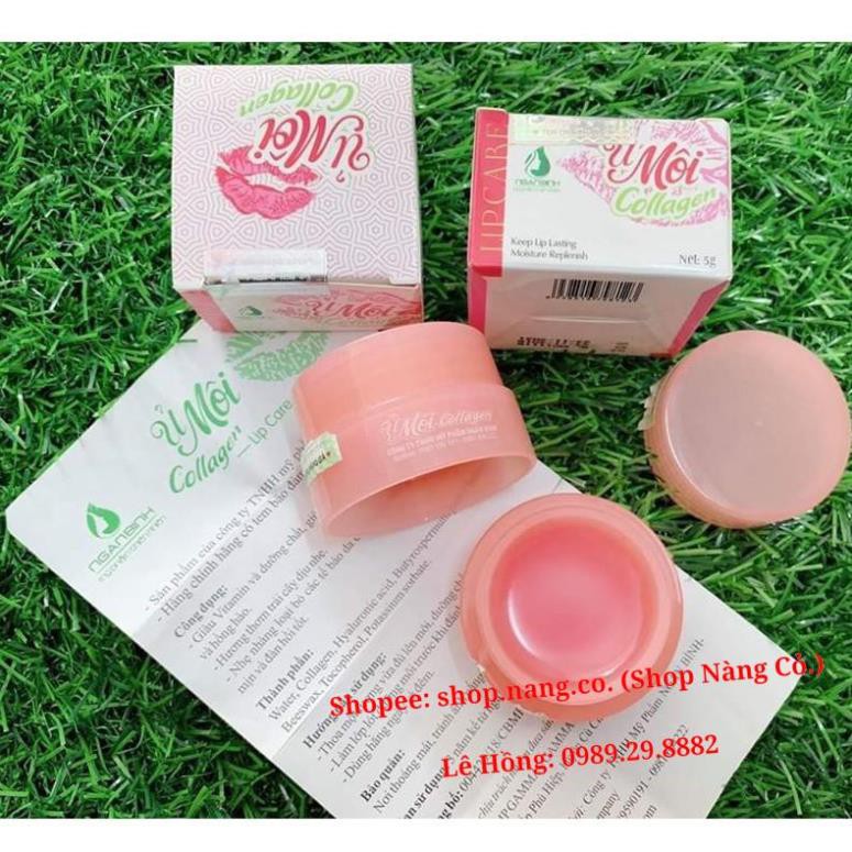 Ủ MÔI Collagen Ngân Bình 5g, Dưỡng MÔI KHÔ NỨT NẺ, Khử MÔI THÂM BONG TRÓC, LÀM HỒNG MÔI, HỒNG NHŨ HOA