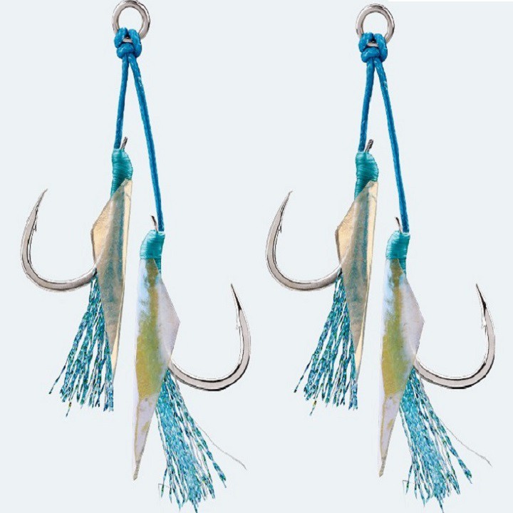 Hai bộ lưỡi câu BKK SEA RANGER gồm 4 lưỡi size L thép không gỉ câu cá biển hiệu quả, lưỡi jigging cực chắc tải cá cao