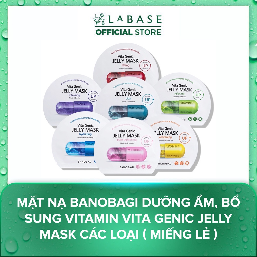 Mặt nạ Banobagi dưỡng ẩm, bổ sung Vitamin Vita Genic Jelly Mask các loại  30g