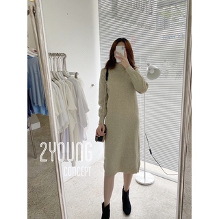 Đầm len dày, tay dài, cổ 3 phân [2YOUNG] D873 (ảnh thật)