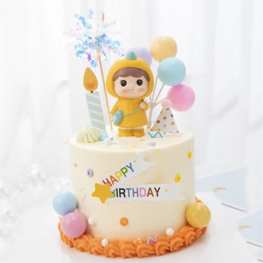 [SIÊU RẺ❤️] – Em bé áo vàng (1 Cặp) - Trang trí bánh sinh nhật bánh kem