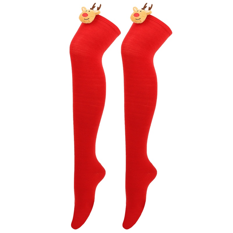 Vớ Cao Qua Gối Họa Tiết Giáng Sinh 3D Dễ Thương Dành Cho Nữ