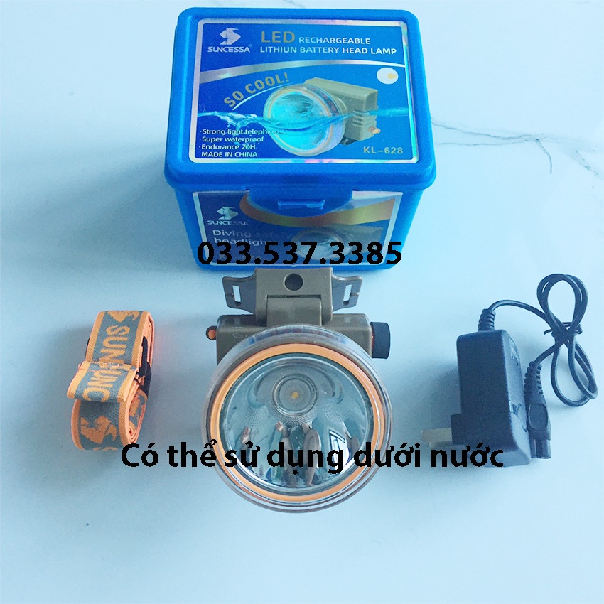Đèn đội đầu siêu sáng, đèn pin soi ếch KL 628 công suất 35W