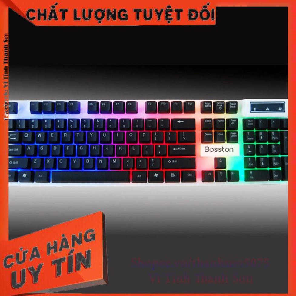 [Mã TH10KD20  hoàn đến10K xu] Bàn phím game Bosston K310/G808 LED 7 màu (Đen-Trắng) - Vi Tính Thanh Sơn