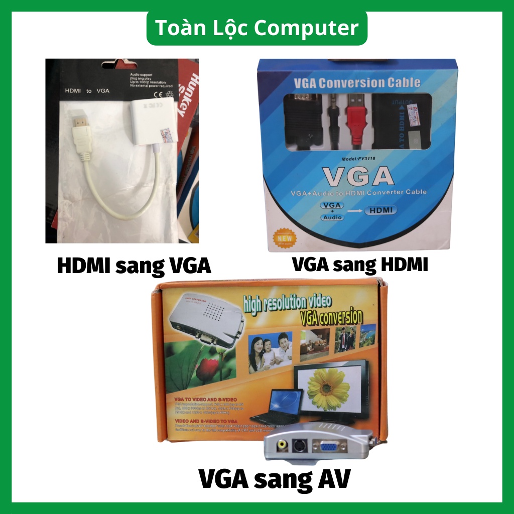 Bộ chuyển đổi vga sang hdmi, hdmi sang vga , vga sang av bảo hành 12 tháng