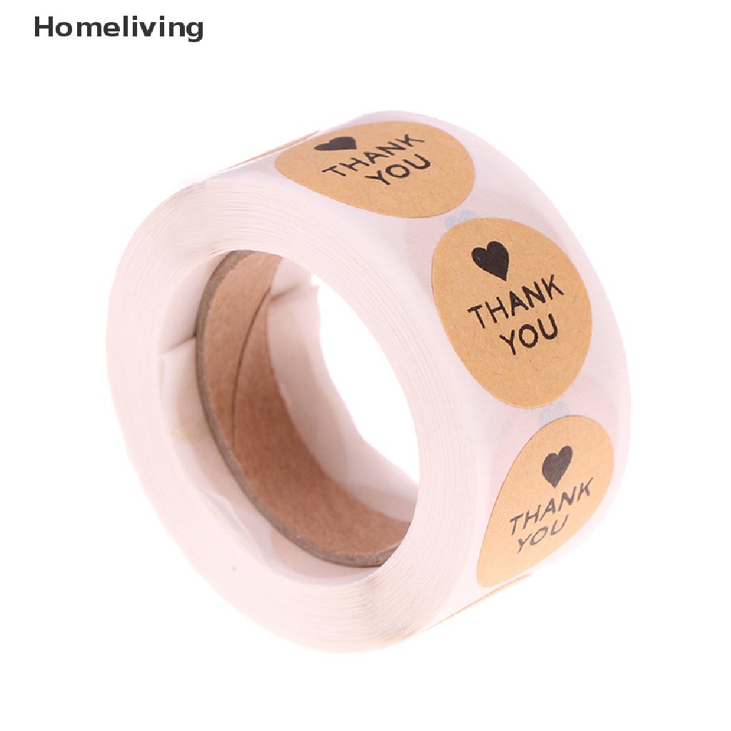 Cuộn 500 Miếng Dán In Chữ thank you with heart Trang Trí Sổ Tay diy