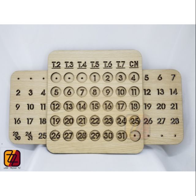 Lịch vĩnh cữu treo tường bằng gỗ kt 45cm x 27cm