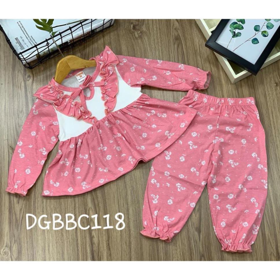 Bộ dài tay dáng babydoll thun cotton xuất khẩu mềm đẹp cho bé từ 11 đến 23kg - Bộ quần áo bé gái - My Store - My Store