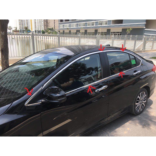 Bộ nẹp viền cong kính honda city 2015-2019