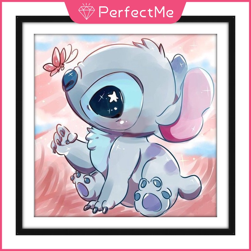 Bộ tranh đính đá kim cương tròn 5D hình vẽ em bé disney DIY 30x30cm