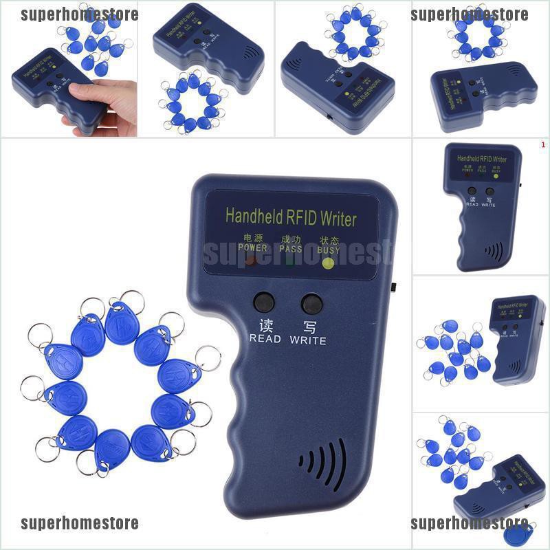 Dụng cụ đọc và sao chép thẻ RFID 125KHz cầm tay có 10 thẻ ID chuyên dụng (có bán lẻ)