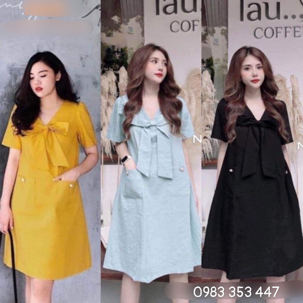 Đầm bầu xinh mặc hè freesize từ 45 đến 70kg HT8830