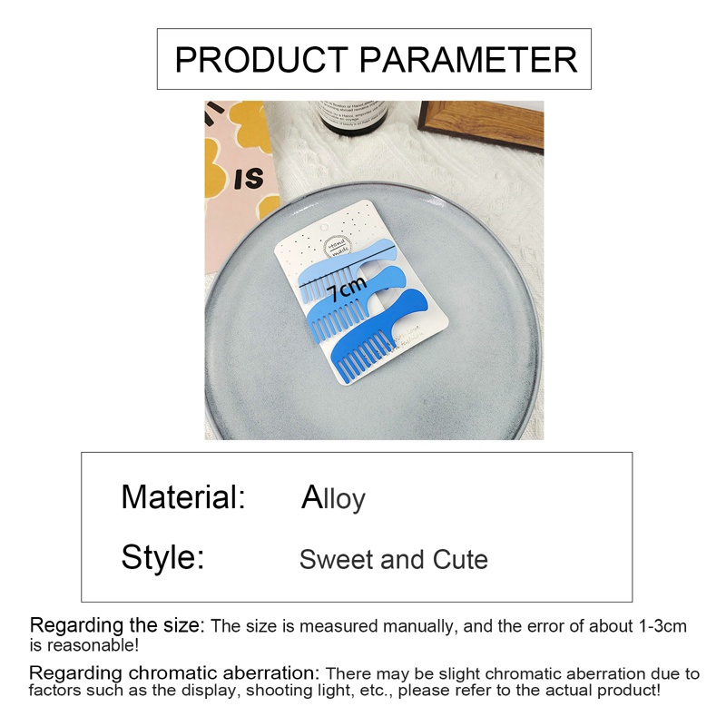 Bộ 3 Kẹp Tóc Hình Lược Nhỏ Xinh Xắn Phong Cách Hàn Quốc Cho Nữ timetunnel