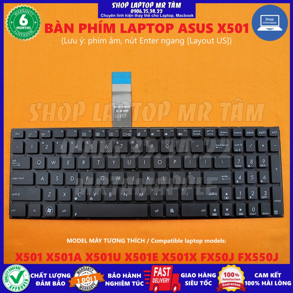 (KEYBOARD) BÀN PHÍM LAPTOP ASUS X501 dùng cho X501 X501A X501U X501E X501X FX50J FX550J