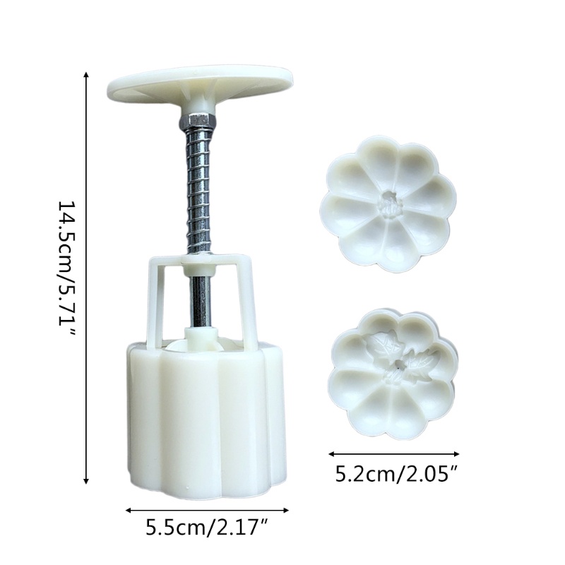 Khuôn Nhấn Tay Làm Bánh Trung Thu 65g 2 Ngăn Hình Quả Bí Ngô