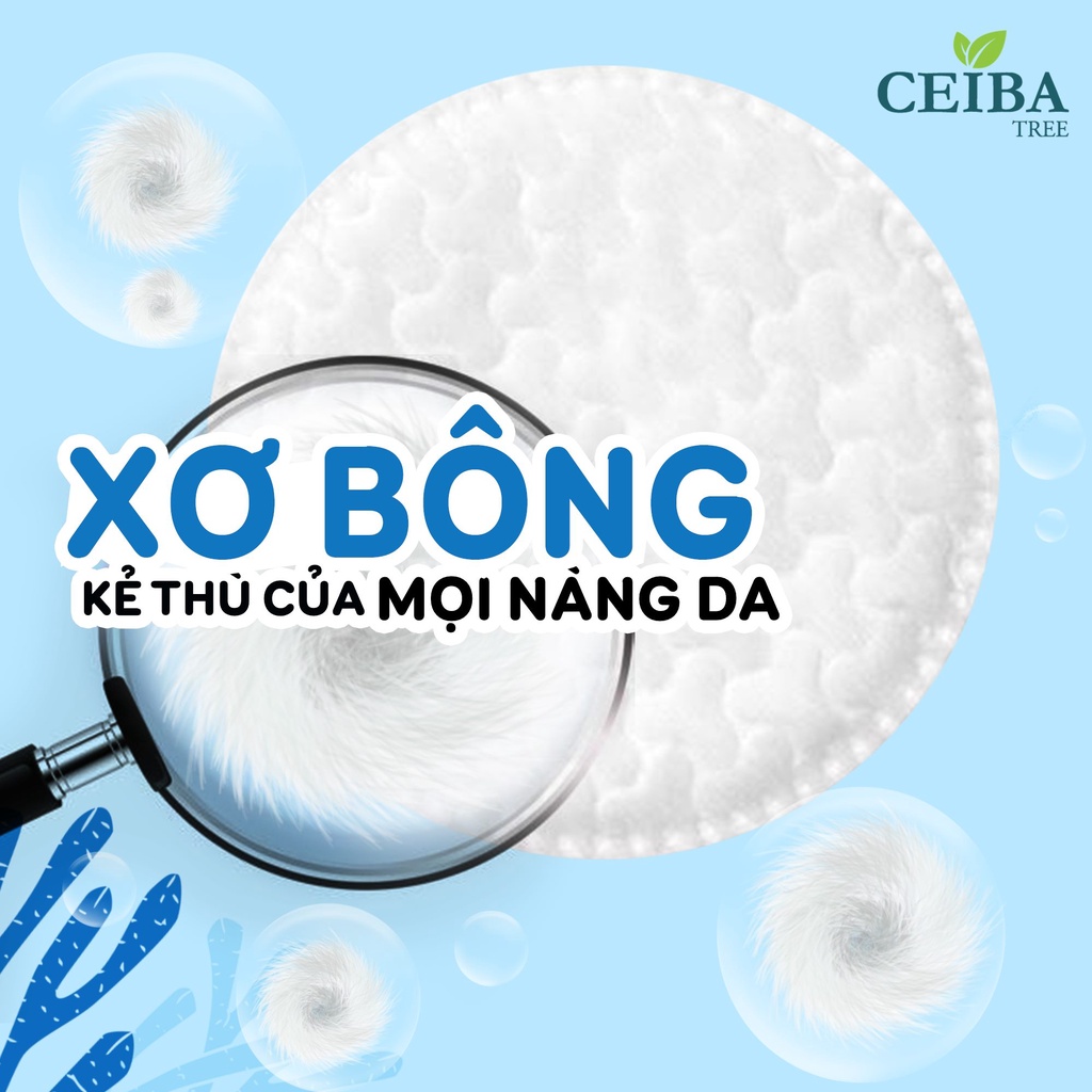 Bông tẩy trang Ceiba , Bông tẩy trang 100% organic cotton từ Pháp 140 miếng