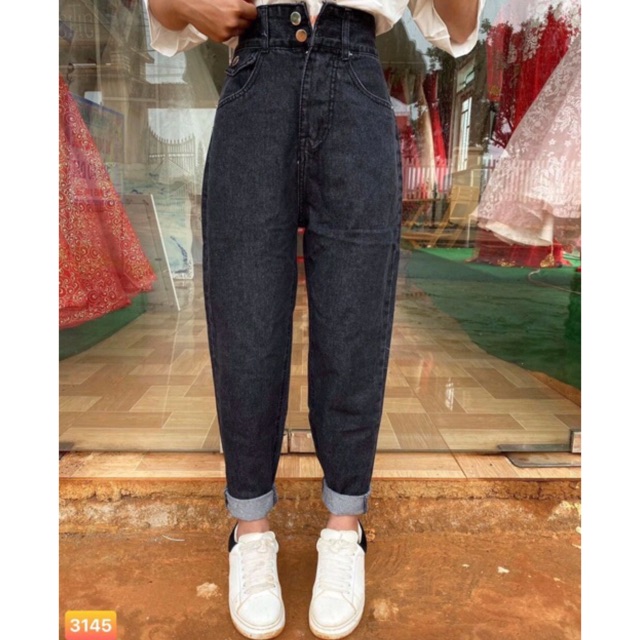 🌪Bagyy Jeans Lưng Cao 2 Nút Túi Nắp