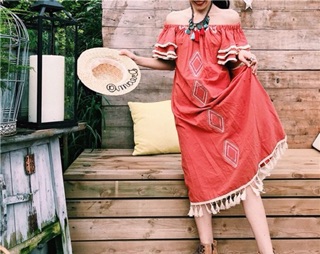 [HÀNG ORDER] VÁY MAXI BOHO TRỄ VAI TAY BỒNG (ảnh thật)