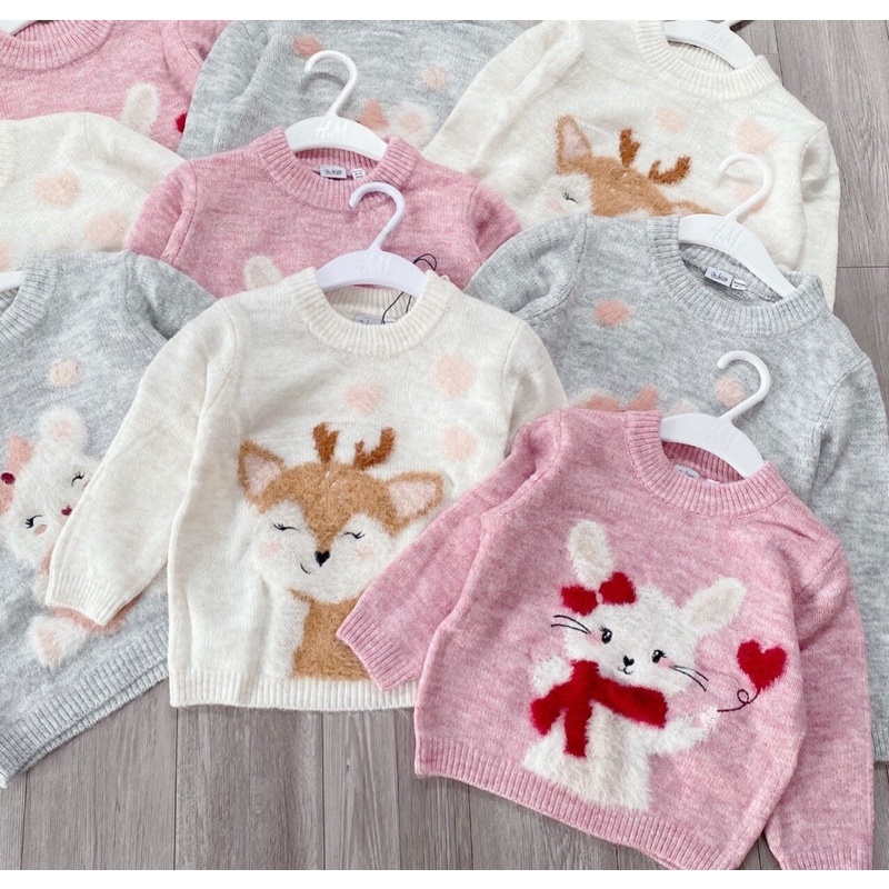 Áo len Blukids lông thỏ cho bé gái