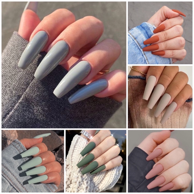 [NAILBOX] Mẫu Basic Màu Trơn Bóng, Lì - Thiết kế theo form móng