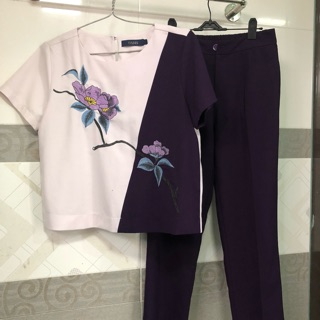 Set đồ bộ thêu hoa