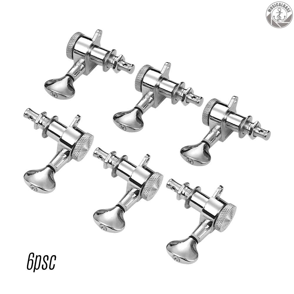 Set 6 Đầu Vặn Điều Chỉnh Dây Đàn Guitar Điện 3l3r Kèm Ốc Vít Màu Đen