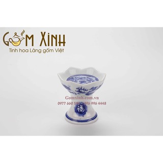 Chân nến thờ Bát Tràng (cao 8cm)_Đồ thờ Bát Tràng